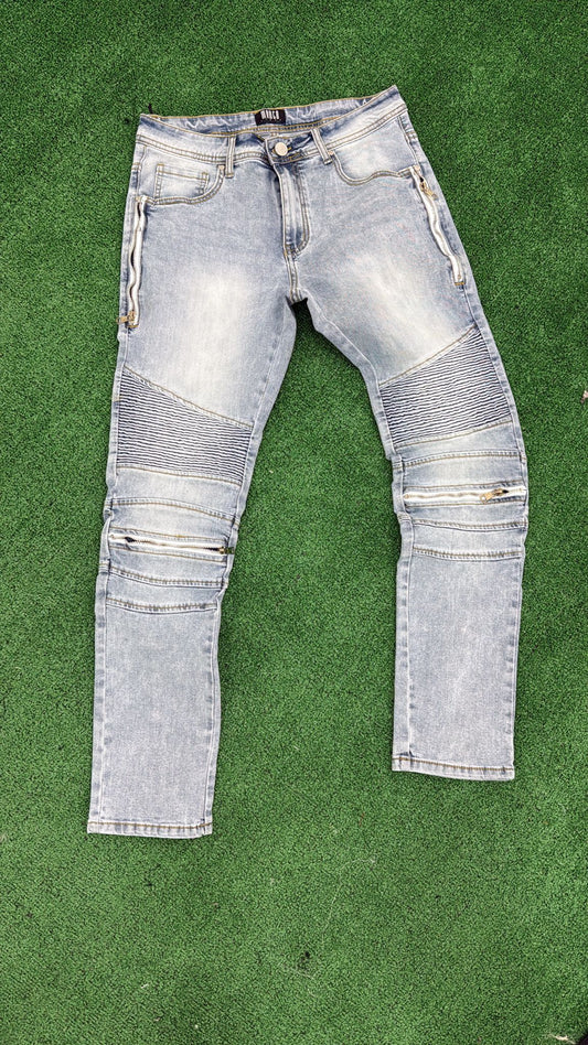 Jeans biker zip